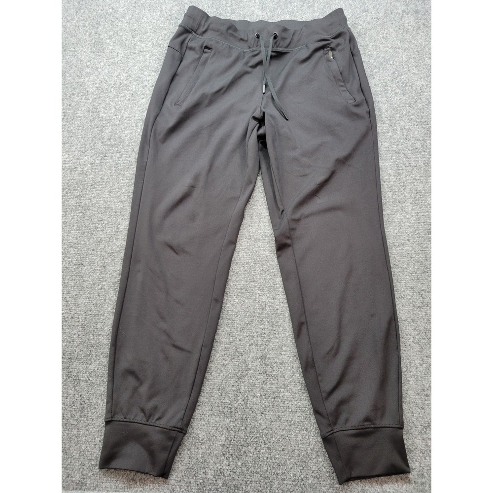 Yogalicious Black Activewear Joggers Zipper Pockets Drawstring Size M PY78492